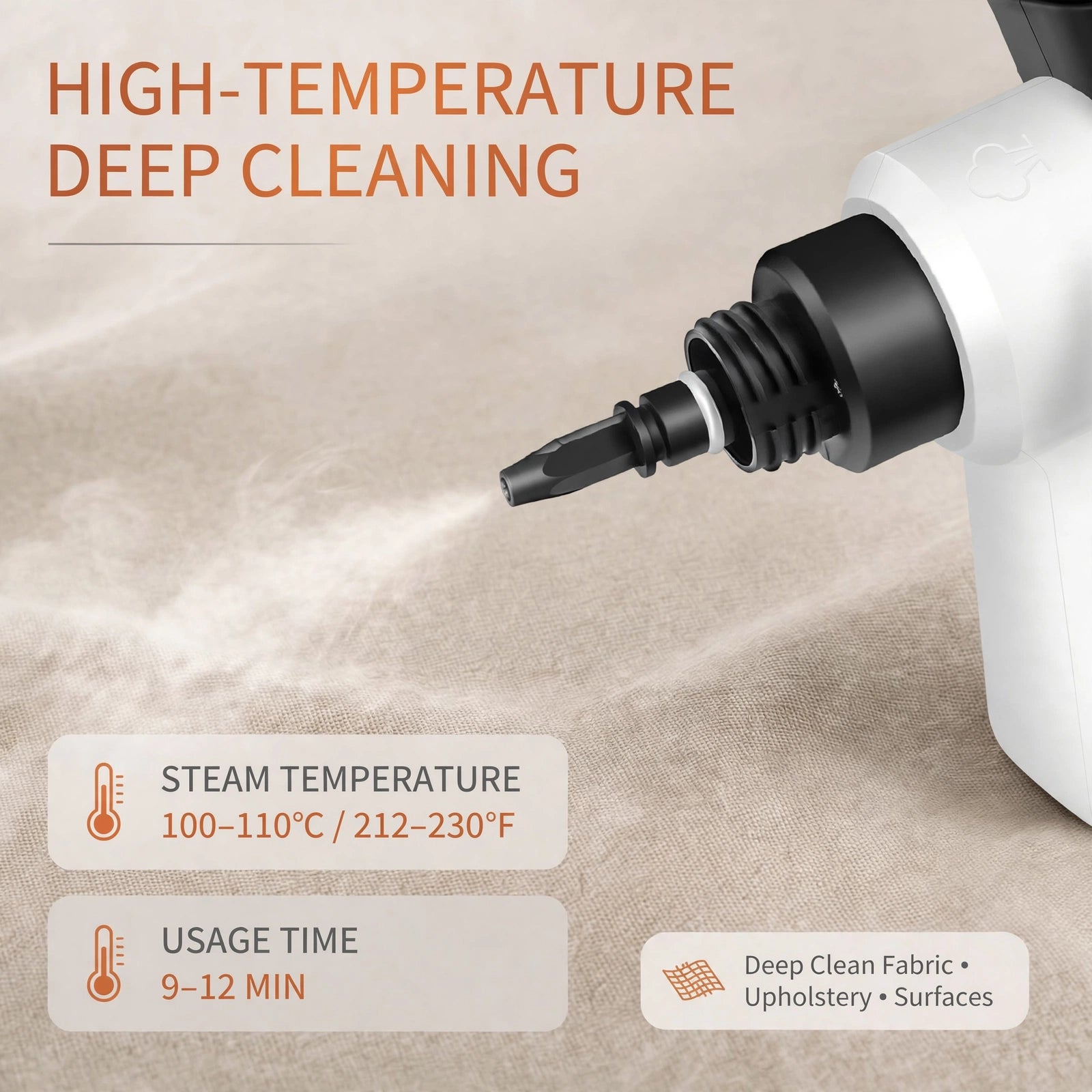 Steam Cleaner Handheld, Portable Steam Cleaners, Pressurized with 9 pcs Accessories and Safety Lock, 400ML Multifunctional Hand Held Steam Cleaner for Cleaning Kitchen Bathroom Grout Windows Grease