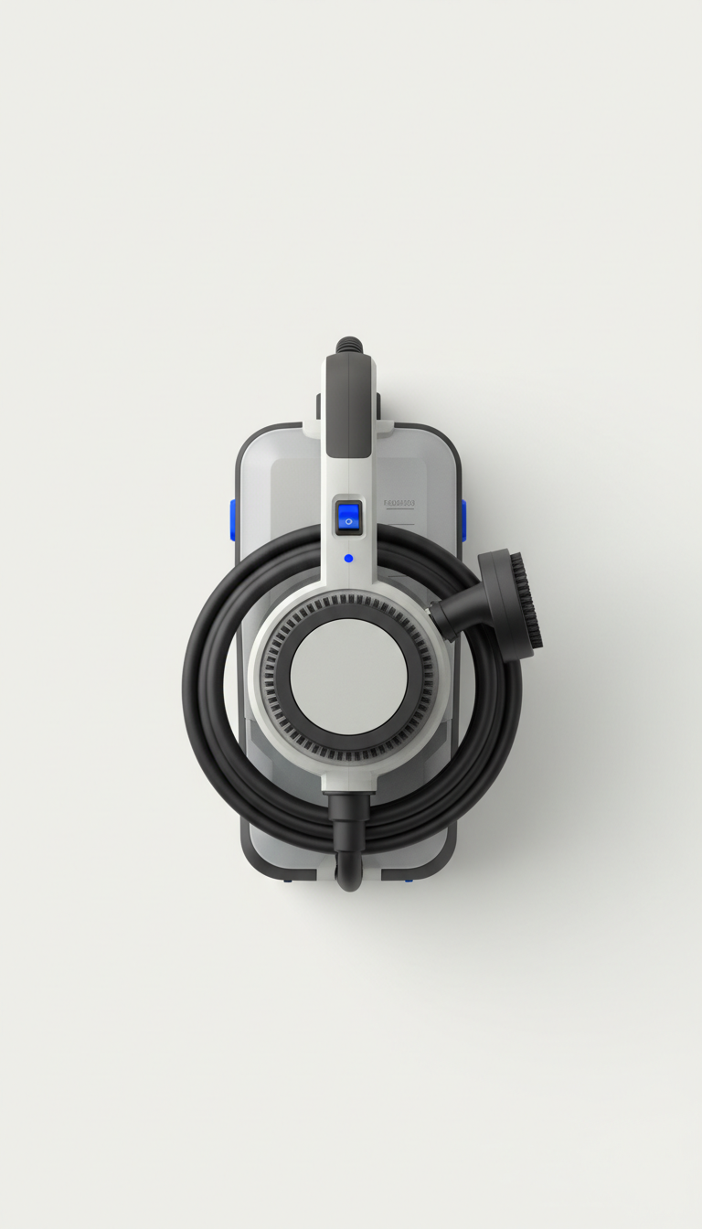 Top-down steam cleaner for controlled cleaning