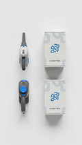 Premium Steam cleaner with minimalist branded packaging